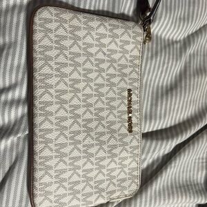 Michael Kors White and Gold Wristlet